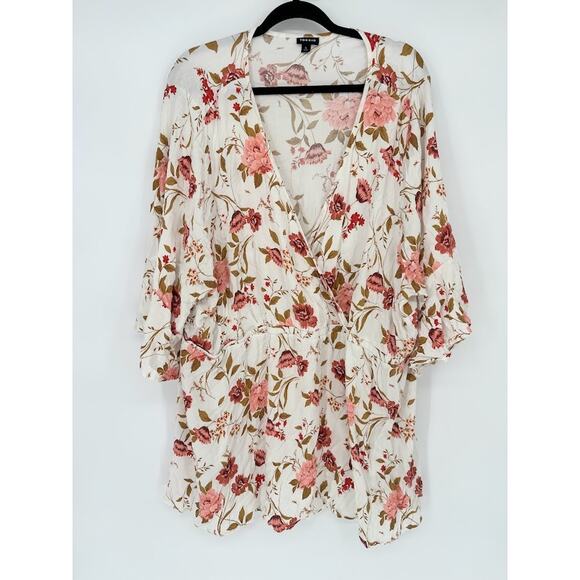 Torrid Babydoll Challis Kimono Sleeve Top Floral Size 5 5x Feminine Flowy V Neck - Picture 1 of 8